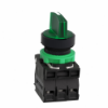 Imagem de Interruptor iluminado selector plastico verde o22 3 posicoes permanecer posto 24 v ac / dc um no + 1 nc