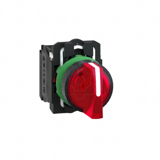 Imagem de Interruptor selector iluminado vermelho - o 22-3 posicoesicao - 240 v - 1 no + 1 nc