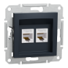 Imagem de Asfora   double Data socket   RJ45 cat5e UTP wo frame anthracite