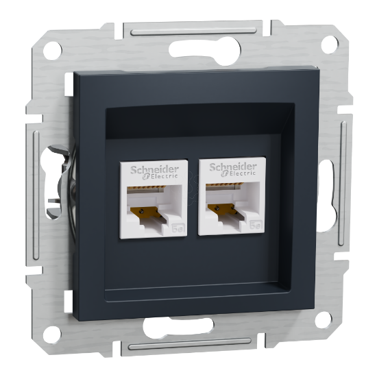 Imagem de Asfora   double Data socket   RJ45 cat5e UTP wo frame anthracite