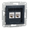 Imagem de Asfora   double Data socket   RJ45 cat5e UTP wo frame anthracite