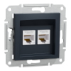 Imagem de Asfora   double Data socket   RJ45 cat5e UTP wo frame anthracite
