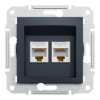 Imagem de Asfora   double Data socket   RJ45 cat5e UTP wo frame anthracite