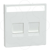 Imagem de Cen.pl. f. 2 gng modular jack w. label fld  dust slide lotus white Sys. Des.
