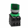 Imagem de Interruptor selector verde 2 posicoes fixas-24 V- 1 NO+1NC