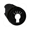 Imagem de black flush pushbutton head O22 spring return "light symbol"