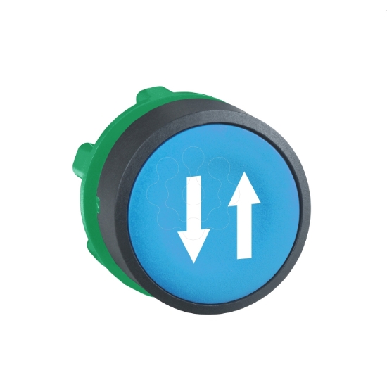 Imagem de blue flush pushbutton head O22 spring return "up and down arrows"