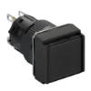 Imagem de Monolithic push button Harmony XB6E square black pushbutton O 16 flush spring return 1OC