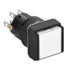 Imagem de Illuminated monolithic push button Harmony XB6E square white pushbutton O 16 flush to release 24 VDCpolarised2CO