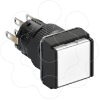 Imagem de Illuminated monolithic push button Harmony XB6E square white pushbutton O 16 flush to release 24 VDCpolarised2CO
