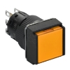 Imagem de Illuminated monolithic push button Harmony XB6E square orange pushbutton O 16 flush springreturn 24 VDC polarised 1CO