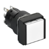 Imagem de Illuminated monolithic push button Harmony XB6E square white pushbutton O 16 flush spring return 24 VDC polarised 1CO
