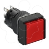 Imagem de Illuminated monolithic push button Harmony XB6E square red pushbutton O 16 flush spring return 24 VDC polarised 1CO