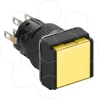 Imagem de Illuminated monolithic push button Harmony XB6E square yellow pushbutton O 16 flush springreturn 24 VDC polarised 2CO