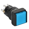 Imagem de Illuminated monolithic push button Harmony XB6E square blue pushbutton O 16 flush spring return 24 VDC polarised 2CO