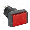 Imagem de Illuminated monolithic push button Harmony XB6E rectangle red pushbutton O 16 flush springreturn 24 VDC polarised 1CO