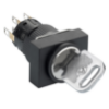 Imagem de Monolithic selector switch Harmony XB6E rectangular black key O 16 projecting keylock 2 positions 2CO
