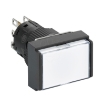 Imagem de Illuminated monolithic push button Harmony XB6E rectangle white pushbutton O 16 flush springreturn 24 VDCpolarised1CO