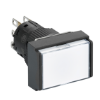 Imagem de Illuminated monolithic push button Harmony XB6E rectangle white pushbutton O 16 flush springreturn 24 VDCpolarised1CO