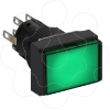 Imagem de Illuminated monolithic push button Harmony XB6E rectangle green pushbutton O 16 flush springreturn 24 VDCpolarised2CO