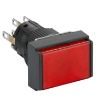 Imagem de Illuminated monolithic push button Harmony XB6E rectangle red pushbutton O 16 flush springreturn 24 VDC polarised 2CO