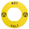 Imagem de Marked legend Harmony XB4 Harmony XB5 O 60 for emergency stop NOT HALT/logo ISO13850