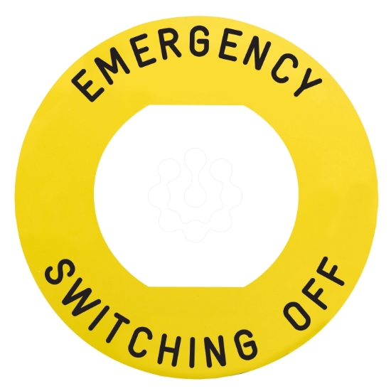 Imagem de Marked legend Harmony XB5 Harmony XB4 O 60 for emergency switching off EMERGENCY SWITCHING OFF