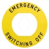 Imagem de Marked legend Harmony XB5 Harmony XB4 O 60 for emergency switching off EMERGENCY SWITCHING OFF