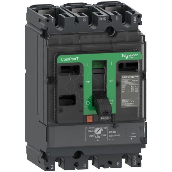 Imagem de ComPacT DISJUNTOR NSX100N 50kA CA 3P3D 63A MA