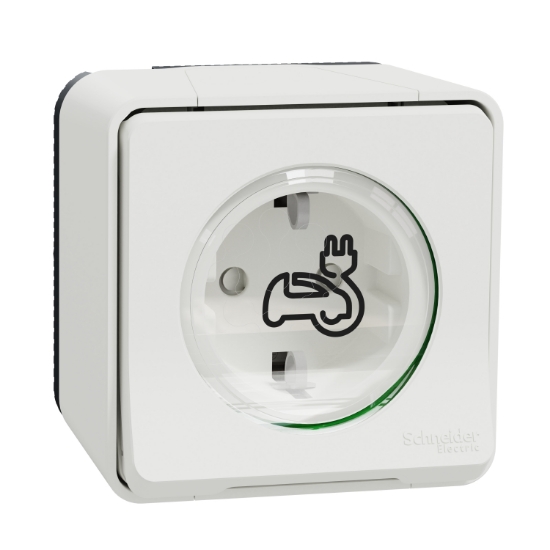 Imagem de Mureva Styl - Tomada Veiculo eletrico - Obturadores - Contactos reforcados - Saliente - IP55 - 16A - Branco
