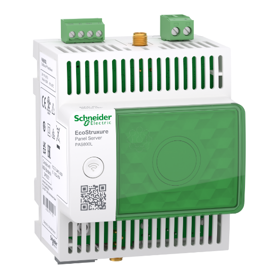Imagem de EcoStruxure Panel Server Advanced datalogger concentrador sem fios e gateway Modbus a 24V CC