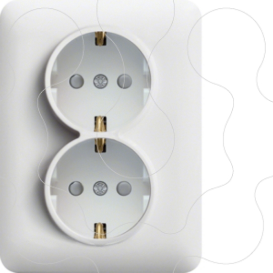 Imagem de lumina 2 Tom. 2x Schuko c/obtur. branco