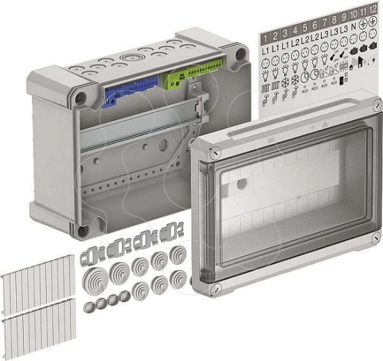 Imagem de Quadro de distribuicao para max. 12 modulos 286x202x125 PC cinzento claro 7035