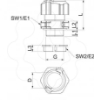 Imagem de Bucim separavel com porca fechado M25 PC cinzento claro