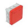 Imagem de Caixa de derivacao com entradas tampa vermelha 114x114x57 PP cinzento / vermelho