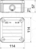 Imagem de Caixa de derivacao com entradas tampa vermelha 114x114x57 PP cinzento / vermelho