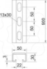 Imagem de Perfil perfurado rasgo 22mm 900x50x30 St FT