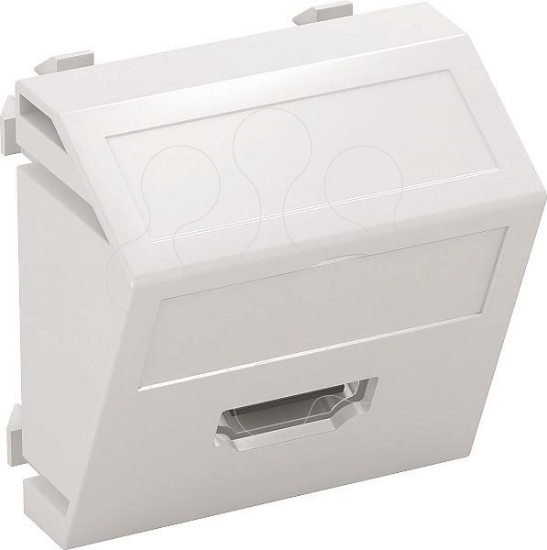 Imagem de Suporte multimedia HDMI Tomada com ligacao roscada 45x45mm PC branco puro 9010