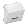 Imagem de Suporte multimedia HDMI Tomada com ligacao roscada 45x45mm PC branco puro 9010