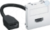 Imagem de Suporte multimedia HDMI com cabo femea femea 45x45mm PC branco puro 9010