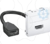 Imagem de Suporte multimedia HDMI com cabo femea femea 45x45mm PC branco puro 9010