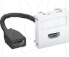 Imagem de Suporte multimedia HDMI com cabo femea femea 45x45mm PC branco puro 9010