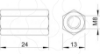 Imagem de Uniao para varao roscado M8x24mm A2 1.4301 2B