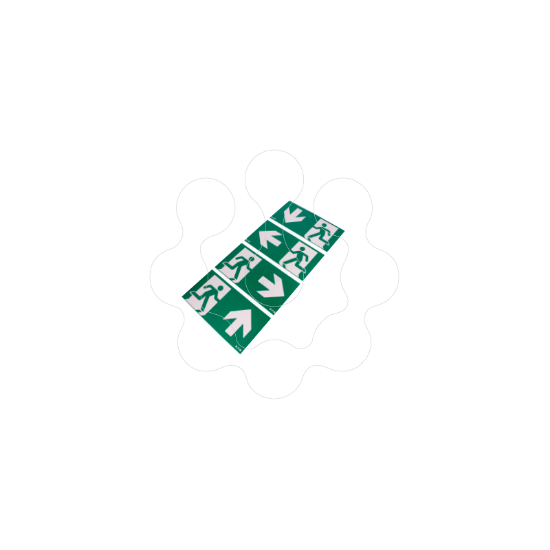 Imagem de Kit de 4 Pictogramas Safelite 20m com seta Dta, Esq, Cima e Baixo