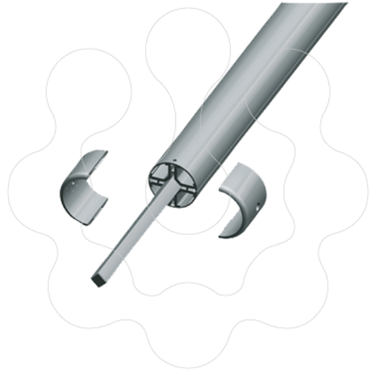 Imagem de 50 Extensão coluna anodizado cinzento Ø50 1m Alu