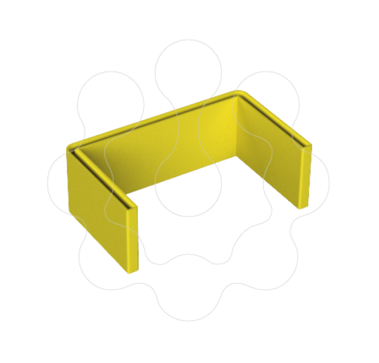 Imagem de 66 Protetor extremo perfil U amarelo PVC plast.