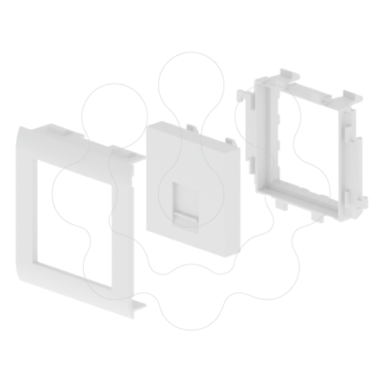 Imagem de 93 Placa plana 1 RJ45 branco 65 U24X