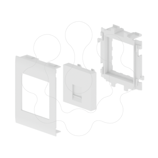 Imagem de 93 Placa plana 1 RJ45 branco 80 U24X