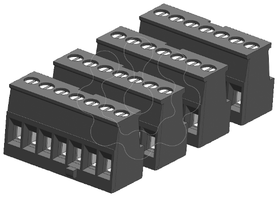 Imagem de Conector com chave, 7 terminais, estanho 4/PK