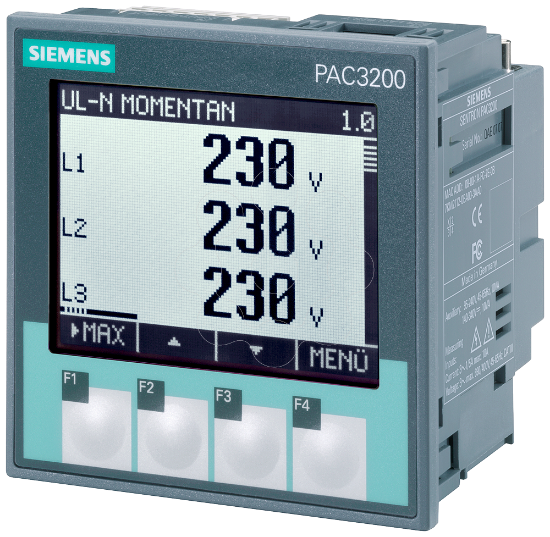 Imagem de SENTRON, instrumento de medição, 7KM PAC3200, L-L: 690 V, L-N: 400 V, 5 A, 3 fases